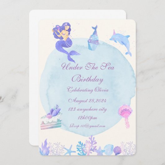 IN HET KADER VAN DE ZEE VERJAARDAG FEESTUITNODIGIN KAART (Voorkant / Achterkant)