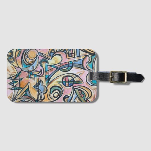 In het labyrint-handgeschilderde Abstracte kunst Bagagelabel (Voorkant (horizontaal))