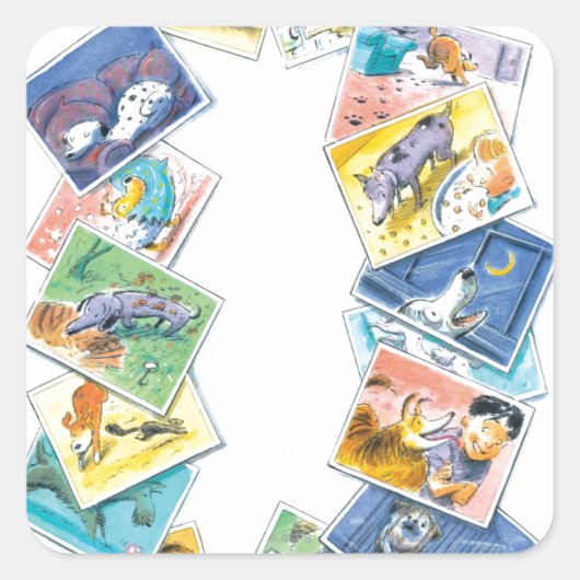 In het leven van een hond vierkante sticker (Voorkant)