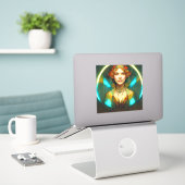 In het licht van Art Nouveau Fantasy Sticker (Laptop op bureau)