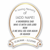 In het liefdevol geheugen van de [ADD NAME] Autost Sticker (Voorkant)