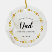 In het liefdevol geheugen van pap Gold Wreatorial Keramisch Ornament (Voorkant)