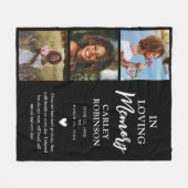 In het liefdevolle geheugen 3 Foto Tribute Memoria Fleece Deken (Voorkant (Horizontaal))