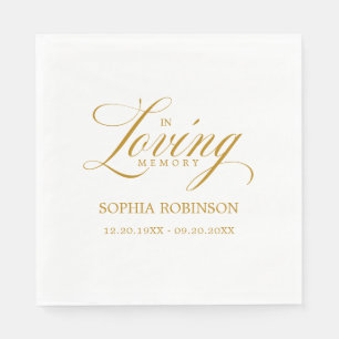 In het liefdevolle geheugen Elegant Gold Script Fu Servet