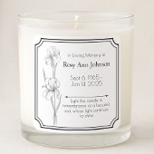 In het liefdevolle geheugen kaars label