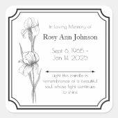 In het liefdevolle geheugen kaars label (Voorkant)