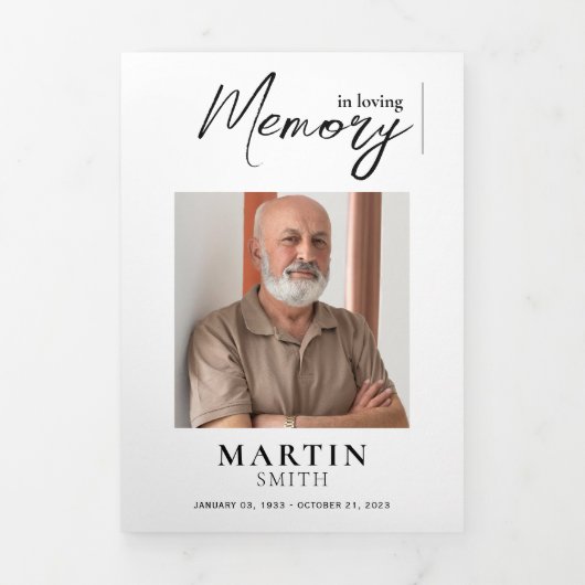 In het liefdevolle geheugen overlijdensfoto Trifol Drieluik Programma (Cover)