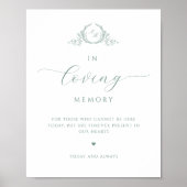 In het liefdevolle geheugen, Script Monogram Sage Poster (Voorkant)