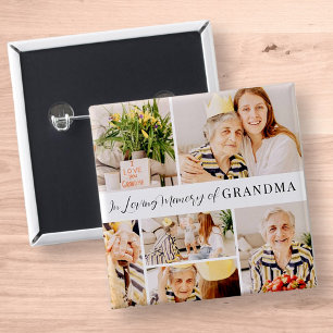 In het liefdevolle geheugen van Grandma Modern Pho Vierkante Button 5,1 Cm