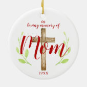 In het liefdevolle geheugen van mam op persoonlijk keramisch ornament (Achterkant)