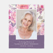 In het liefdevolle Memory Peony Photo Tribute Fleece Deken (Voorkant)