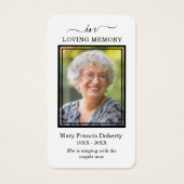 In het liefhebben van de funeral Photo Prayer Card Visitekaartje (Voorkant)