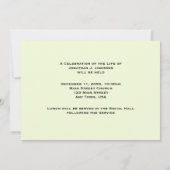 In het liefhebben van de Memory Celebration of Lif Kaart (Achterkant)