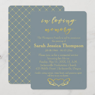 In het liefhebben van geheugen - Blue & Gold Memor Kaart