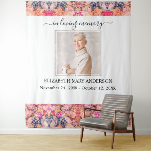 In het liefhebben van geheugen Foto Bright Floral Wandkleed