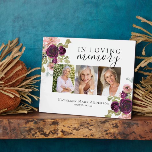 In het liefhebben van het gedenkteken Floral Photo Fotoplaat (Zijkant)