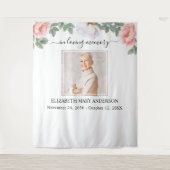 In het liefhebben van het Geheugen Foto Roze Flora Wandkleed (Voorkant)