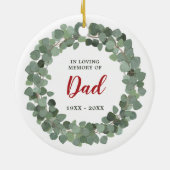 In het liefhebben van het geheugen van pap geperso keramisch ornament (Achterkant)