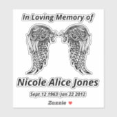 In het liefhebben van Memory Angel Wings Sticker (Vel)