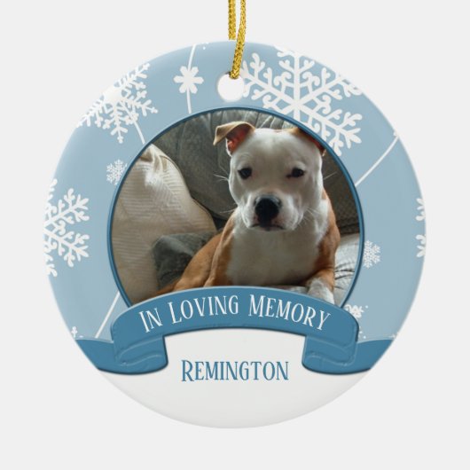 In het liefhebben van Memory Pet Photo Snowflakes  Keramisch Ornament (Voorkant)