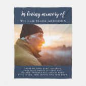 In het liefhebben van Memory Photo Poem Tribute Bl Fleece Deken (Voorkant)