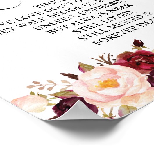 In het liefhebbende Memorial Table Sign Poster (Hoek)