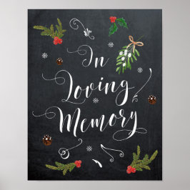 In het liefhebbende wintervakantie trouwbord poster