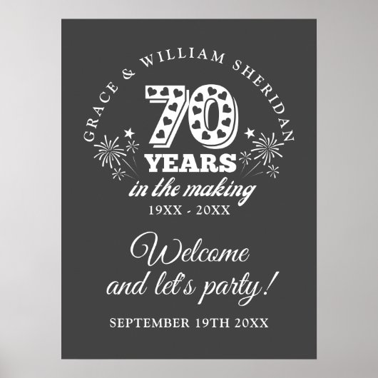 In het maken van 70e Jubileum welkomstbord Poster (Voorkant)