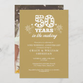 In het maken van goud 50e bruiloft Jubileum foto Kaart (Voorkant / Achterkant)