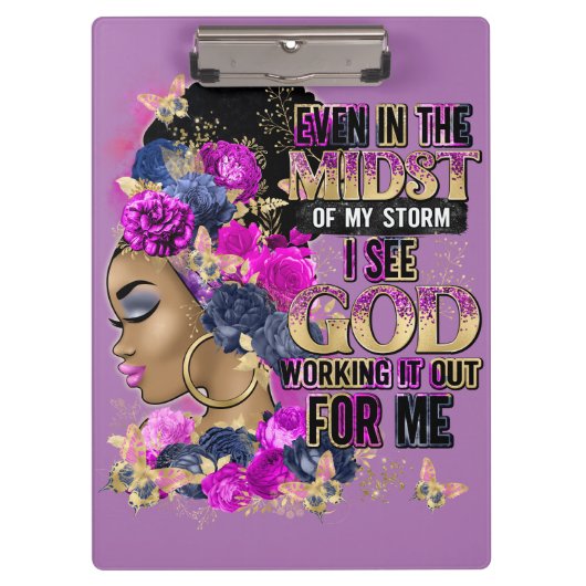 In het midden koningin zwart melanine vrouw bruine klembord (Voorkant)