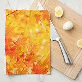 In het najaar leest Herfst kleur Trees geel  Theedoek (Quarter Fold)