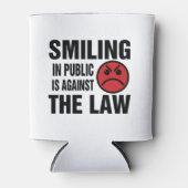 In het openbaar glimlachen is tegen de wet blikjeskoeler (Voorkant)