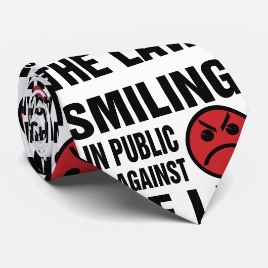 In het openbaar glimlachen is tegen de wet stropdas (Opgerold)