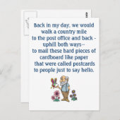 In het Oude Dagen Grappig Briefkaart (Voorkant / Achterkant)