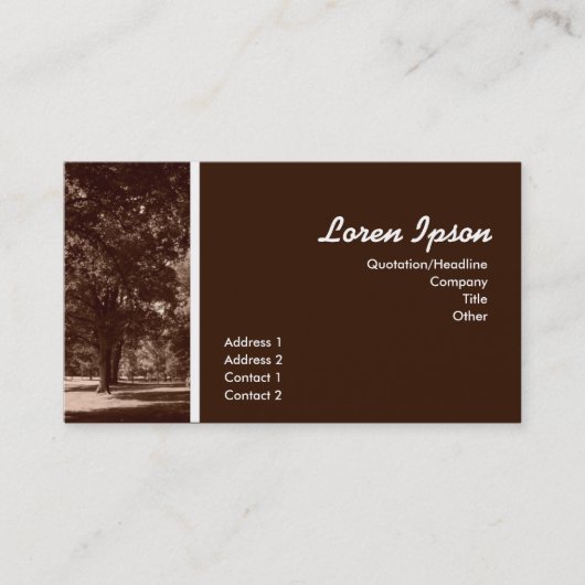 In het park visitekaartje (Voorkant)