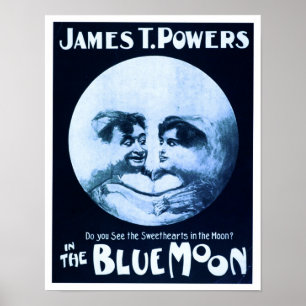 In het Poster van het theater van de blauwe maan