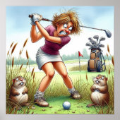 In het ruwe - Golf Art Print (Voorkant)