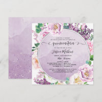 In het Spaans: Elegant Paarse Floral Quinceanera