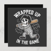 In het spel gewikkelde honkbal Halloween Kaart (Voorkant / Achterkant)