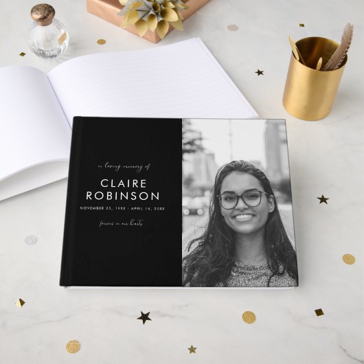 In het Van het Geheugen Zwarte Witte Manuscript va Gastenboek (Voorkant open)