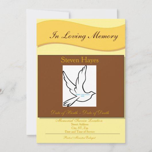 In het Van het Leven van de begrafenis van het Geh Kaart (Voorkant)