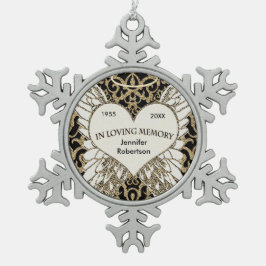 In het Verlenen van Geheugenversiering Tin Sneeuwvlok Ornament