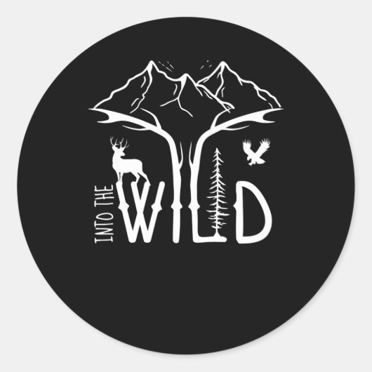 in het wild ronde sticker (Voorkant)