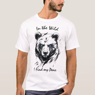 In het wild vind ik mijn vrede - Fierce Bear Line T-shirt