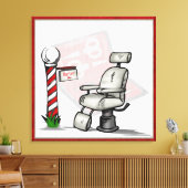 In het winkelcentrum van Barber Canvas Afdruk (Insitu (Woonkamer))