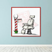 In het winkelcentrum van Barber Canvas Afdruk (Insitu (Houten vloer))