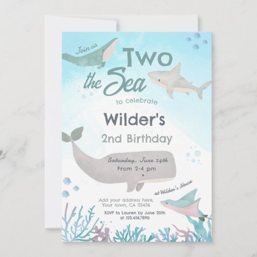 In het Zee 2e verjaardag Kaart (Voorkant)