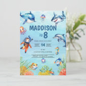 In het Zee 8e verjaardag Kaart (Staand voorkant)