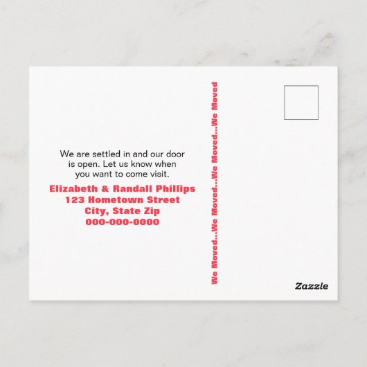 In het zuidwesten hebben we de aankondigingsdeuren briefkaart (Achterkant)