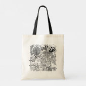 In het zwart-wit getekende kunst van wilde dieren tote bag (Achterkant)